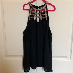 Gorgeous black and gold detail tank top